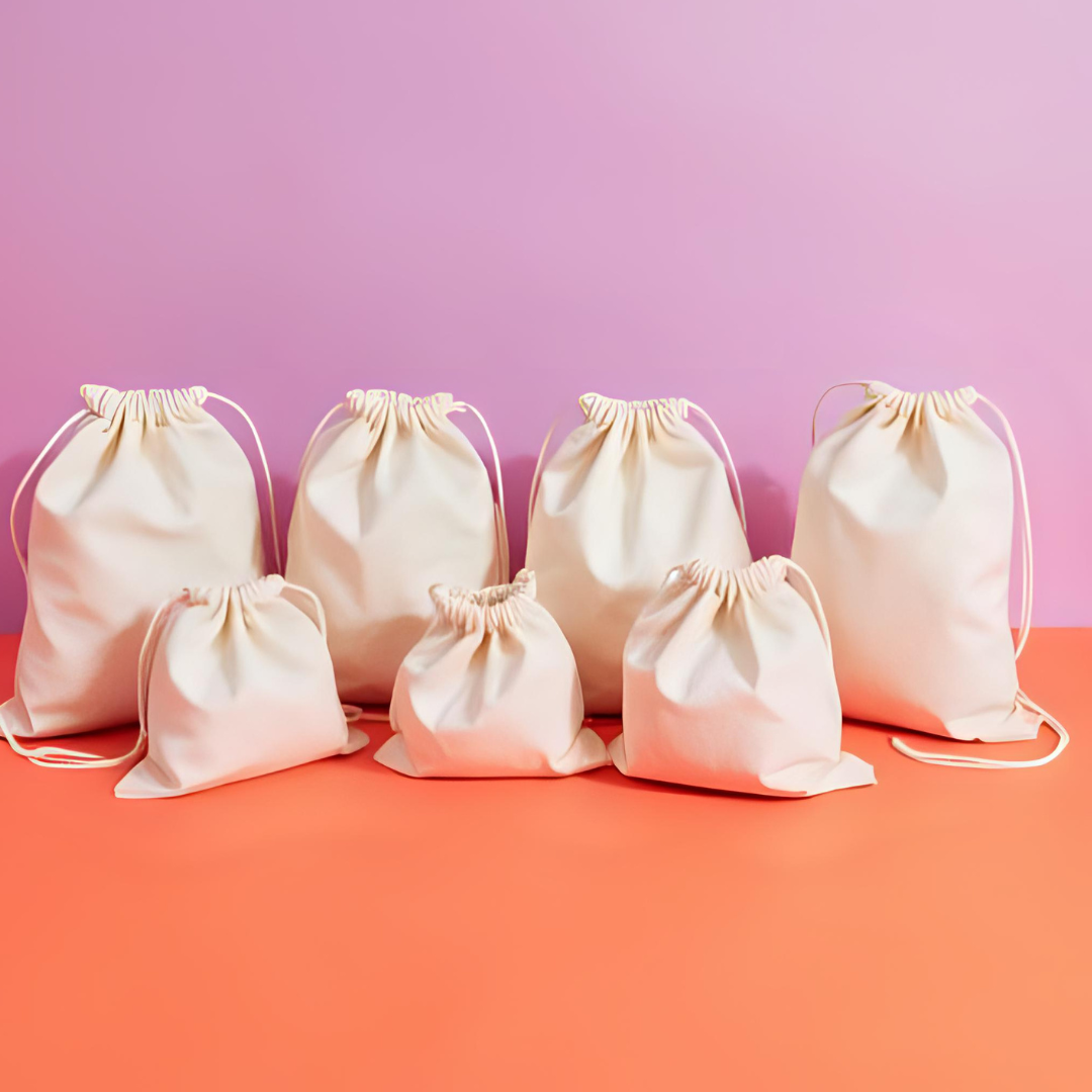 drawstring potli cotton bags