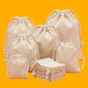 cotton drawstring pouch for small and big products