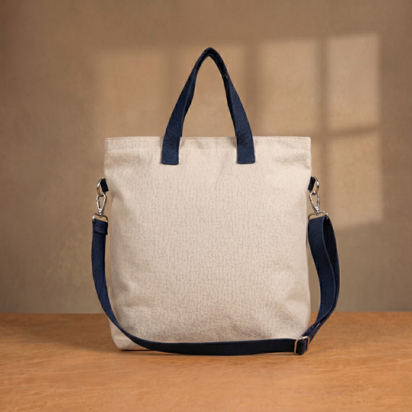 Laptop Tote (Cotton Canvas), Zip Closure, Padded Sides, Two Handle Choices