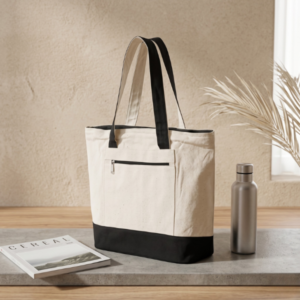 Pro Style Boat Tote Bag Medium (Cotton Canvas), Zipper Closure